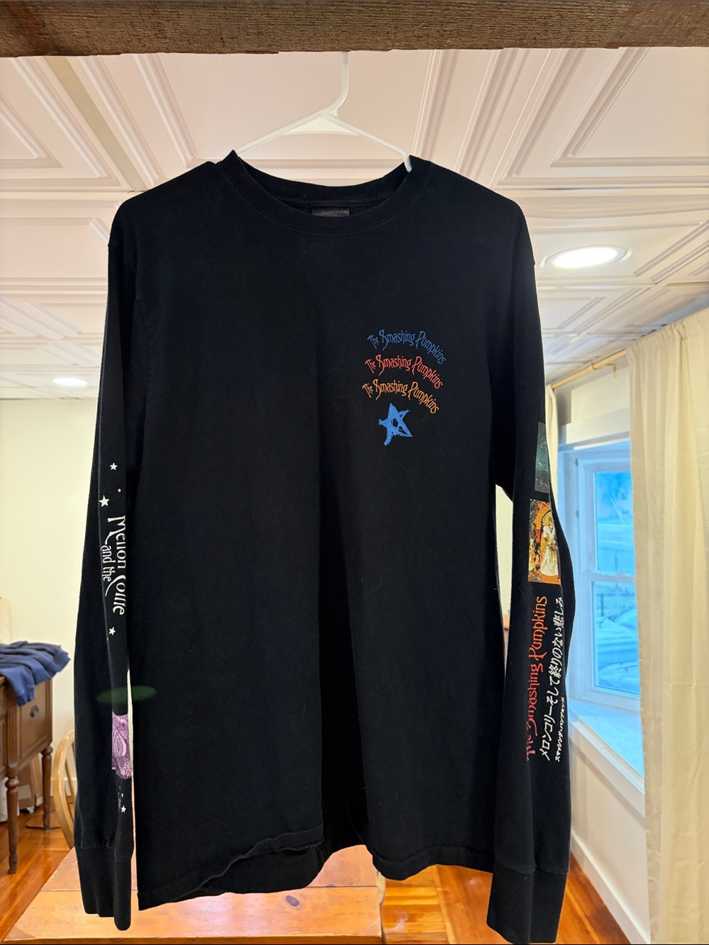 HUF Black Long-Sleeve Graphic Tee with Multicolor Prints